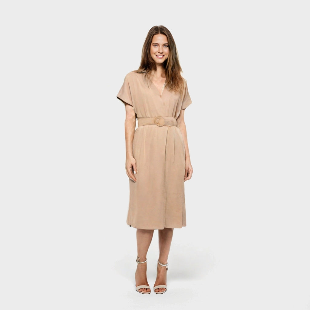 Delilah - Klänning med fickor - Large Ljusbrun