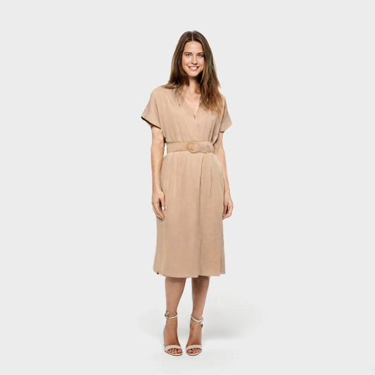 Delilah - Klänning med fickor - Large Ljusbrun